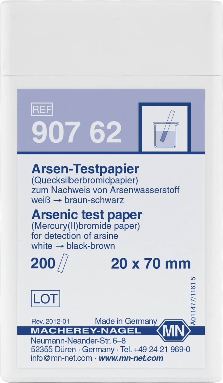 Arsenic (Mercury bromide) test paper* (Box of 200 strips, 20 x 70mm)