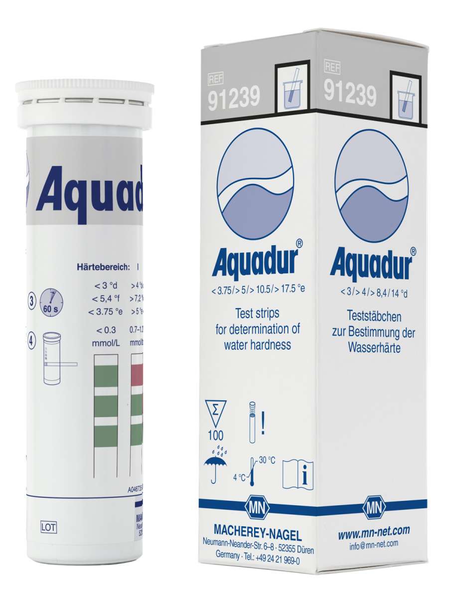 AQUADUR 4 - 14, for water hardness (Tube of 100 test strips)