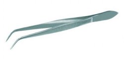 Stainless steel forcep, sharp, 125mm, curved