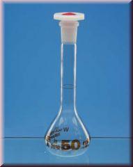 Glass volumetric flask 50ml with PP stopper 14/23, Class A
