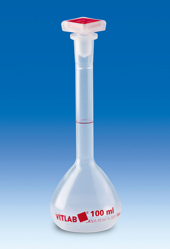 Plastic volumetric flask 500ml, PMP, Class A