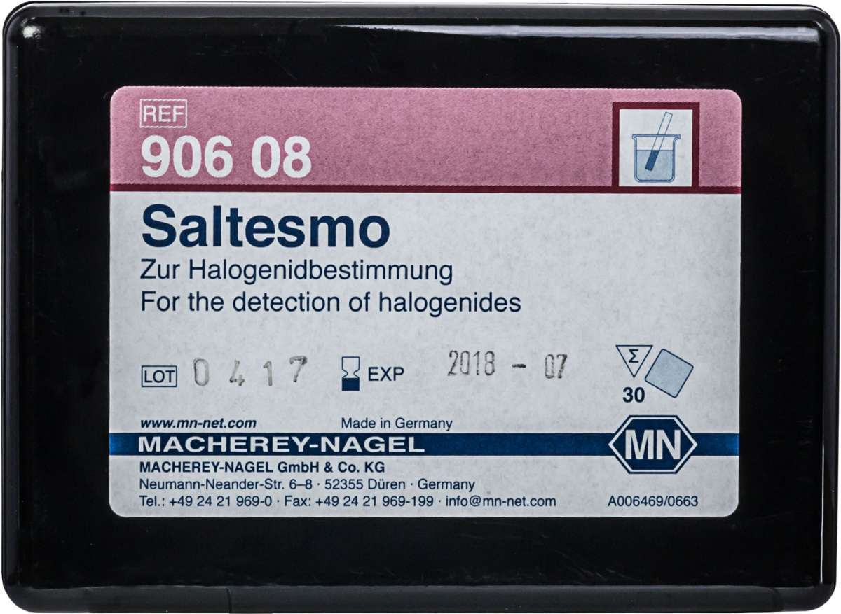 SALTESMO, for halides (Box of 30 test discs and comparison chart)