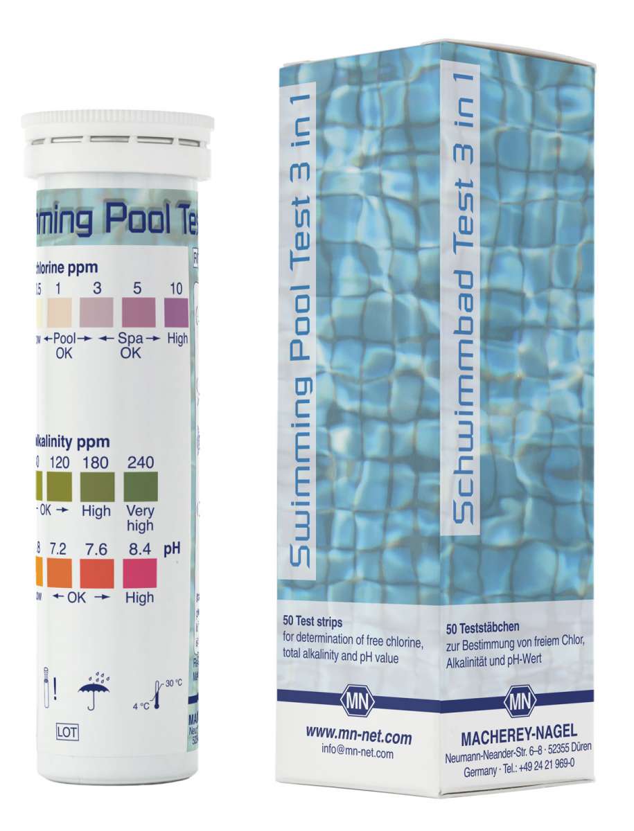 Swimming pool test 3 in 1 (Tube of 50 test strips)