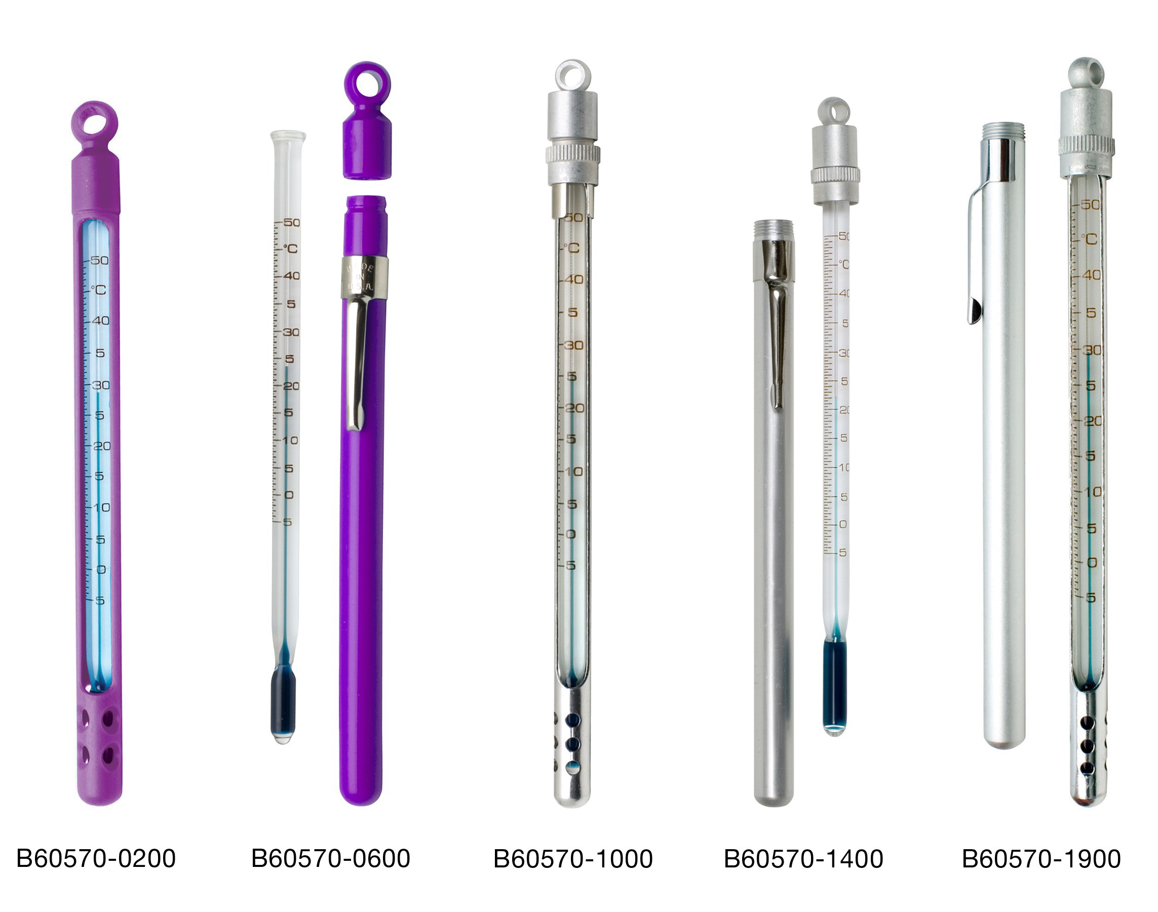 H-B Enviro-Safe Liquid-In-Glass Pocket Thermometer; -10 to 110C, Aluminum Duplex Case, Environmentally Friendly