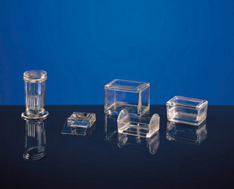 Glass staining jar, Coplin pattern, for 10 slides