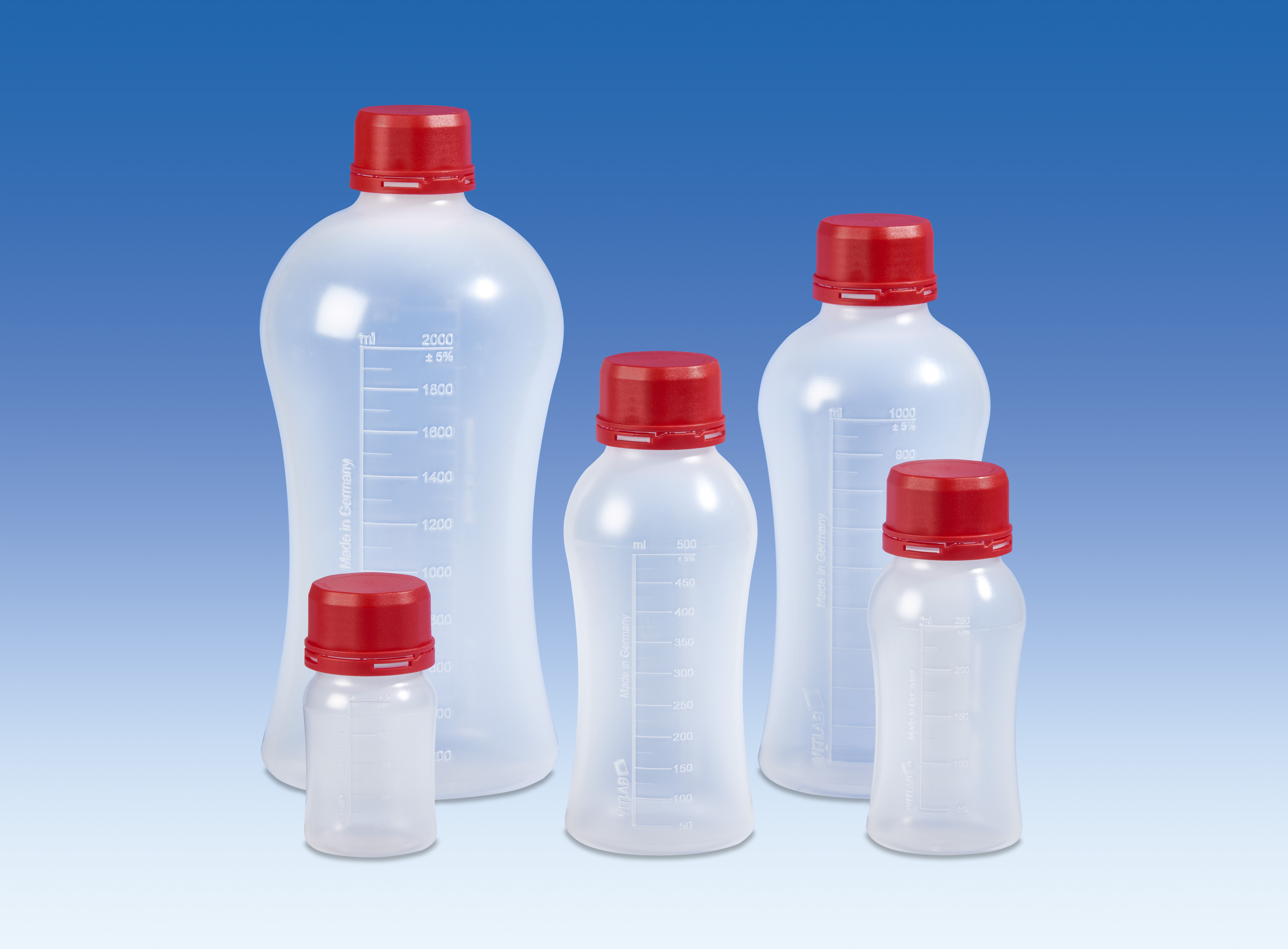 VITGRIP Lab bottle 1L, PP, GL 45 with tamper-evident cap (Pack of 6 pcs)