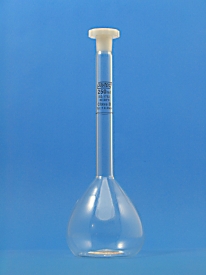 Glass volumetric flask 5ml with PP stopper 10/13, Class B