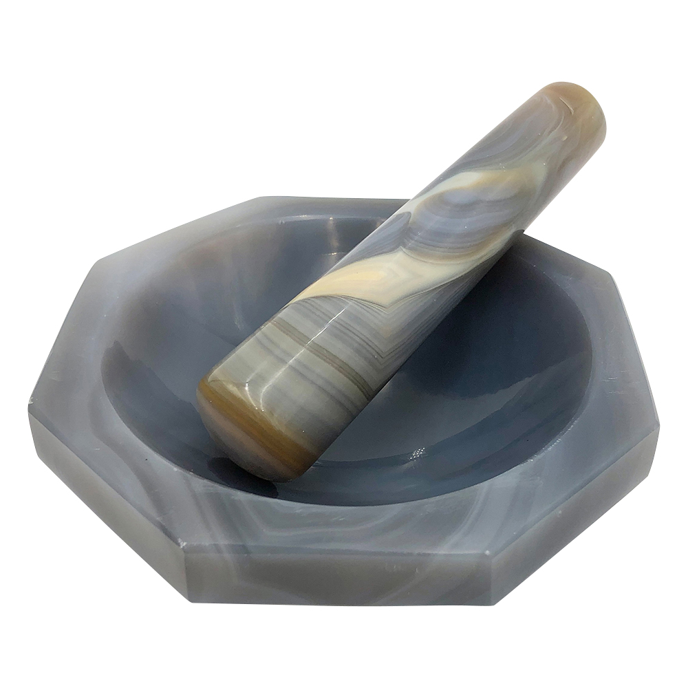 Agate Mortar 100 x 120 x 30 with Pestle