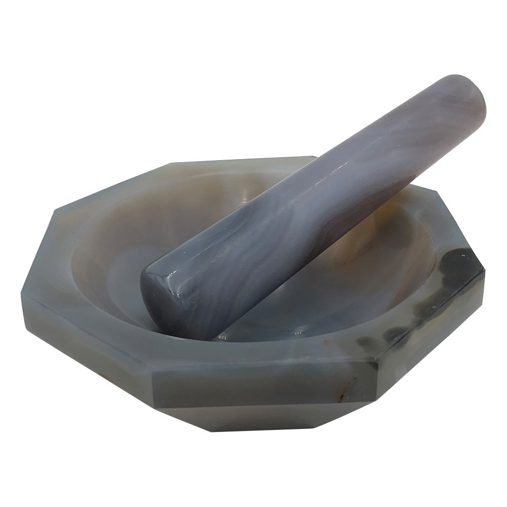 Agate Mortar 110 x 130 x 33 with Pestle