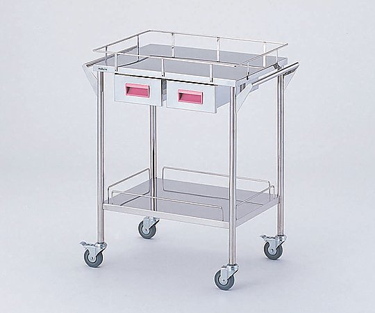 Storage Stainless Steel Cart 2 Stages Knob Pink 600 x 450 x 835mm