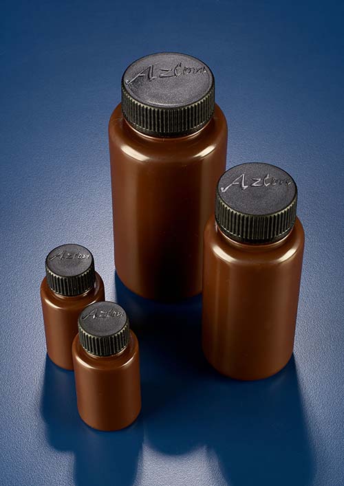 Amber plastic bottle 60ml (PP) (wide neck) (Per pack of 10 pcs)