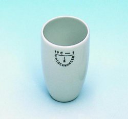 Porcelain crucible 100ml, medium form, with lid