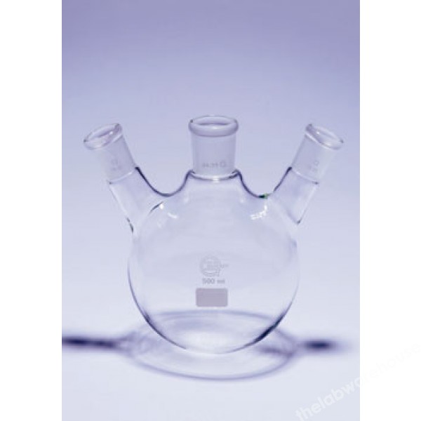 Glass round bottom flask 1L, 3 neck, centre socket 29/32, side sockets 19/26