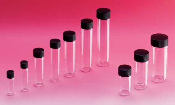 Glass trident vials 1.75ml, with black PP screw caps (Per pack of 882 pcs)
